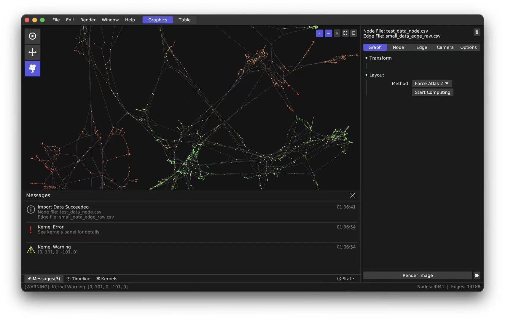 GraphPU debug message UI